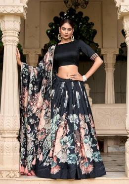 Artriddhs Dola silk D NO DEGITAL 10 Black Wholesale lehenga market in Mumbai